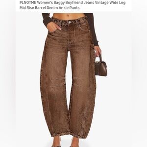 Amazon Brown Wide Leg Women Jeans